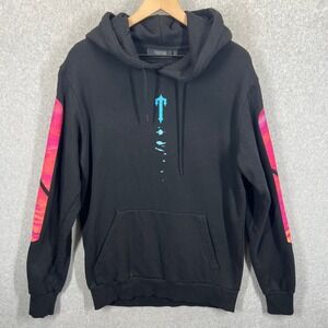 Trapstar x Dave Hoodie Mens L Black Sunset Graphic It's A Secret Pullover EUC